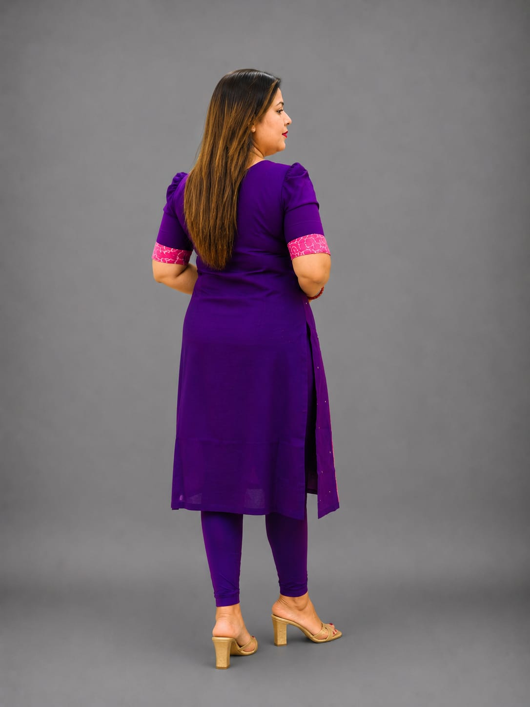 Women’s Sambalpuri Cotton Kurti – Purple & Pink Ethnic Wear
