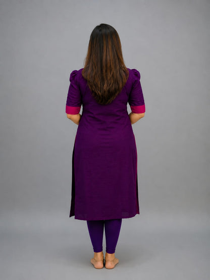 Women’s Sambalpuri Cotton Kurti – Purple & Pink Ethnic Wear