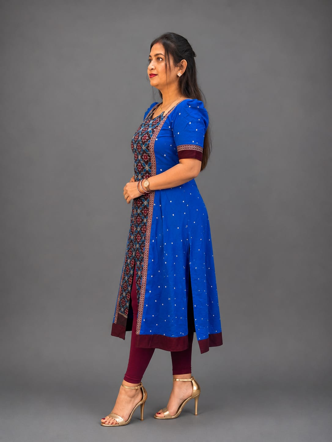 Royal Blue Sambalpuri Cotton Kurti for Women | Elegant Ethnic Wear