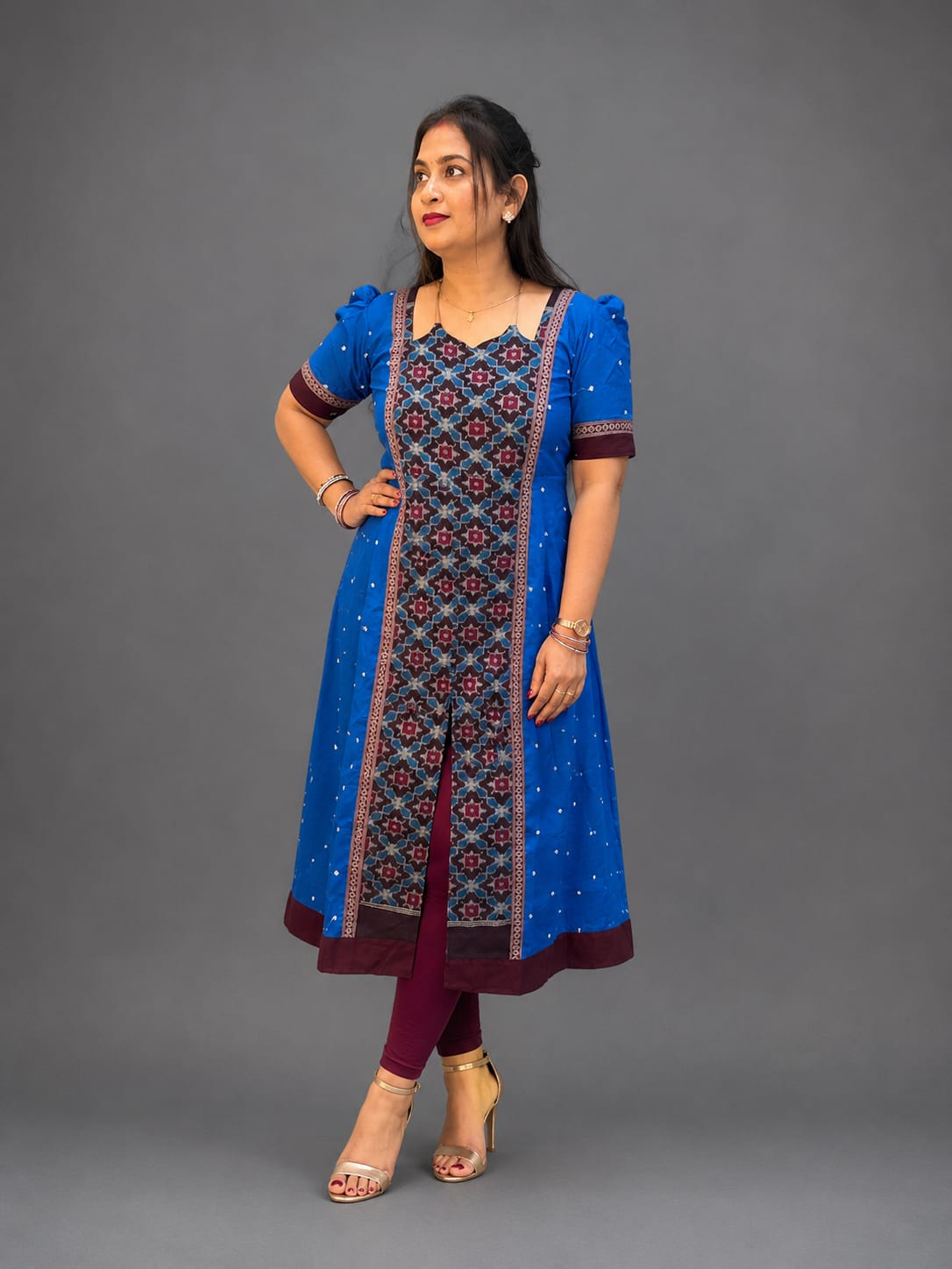 Royal Blue Sambalpuri Cotton Kurti for Women | Elegant Ethnic Wear